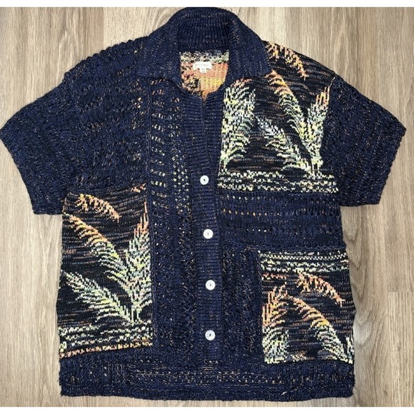 Anthropologie Pilcro Polo Camp Sweater Shirt Size XS/S Colorful Knit Relaxed Fit - Picture 9 of 16